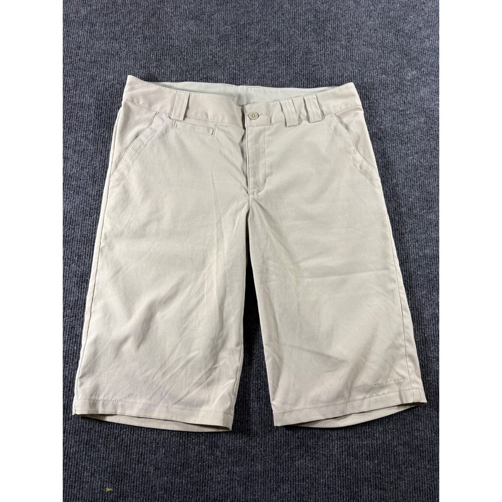 Columbia Titanium Women Tan Hiking Shorts Size 8 Stretch Outdoor Technical Khaki